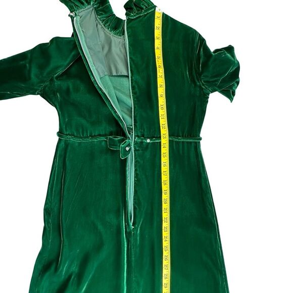 Vintage Green Velvet 60’s Maxi Dress Size 10 - Picture 14 of 17